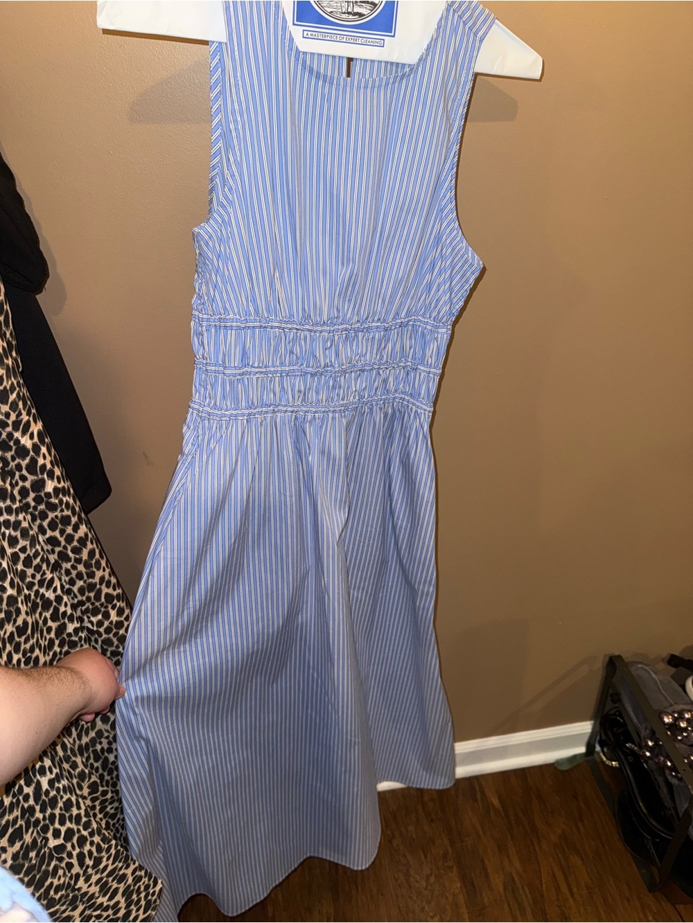 Deluc Blue and White Striped Maxi Dress